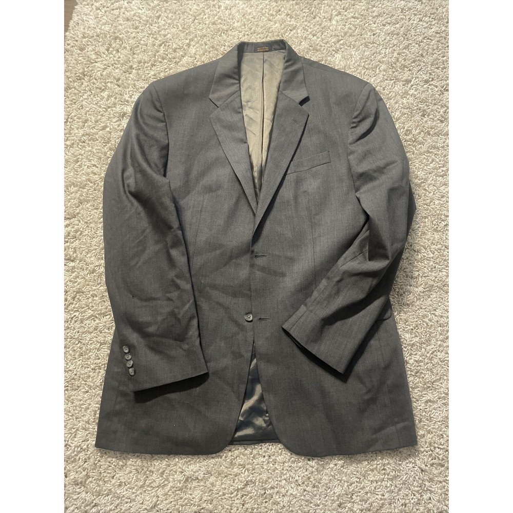 JF Ferrar Men's Sport Coat Two Button Blazer Suit Jacket Sz 46 Black Gray